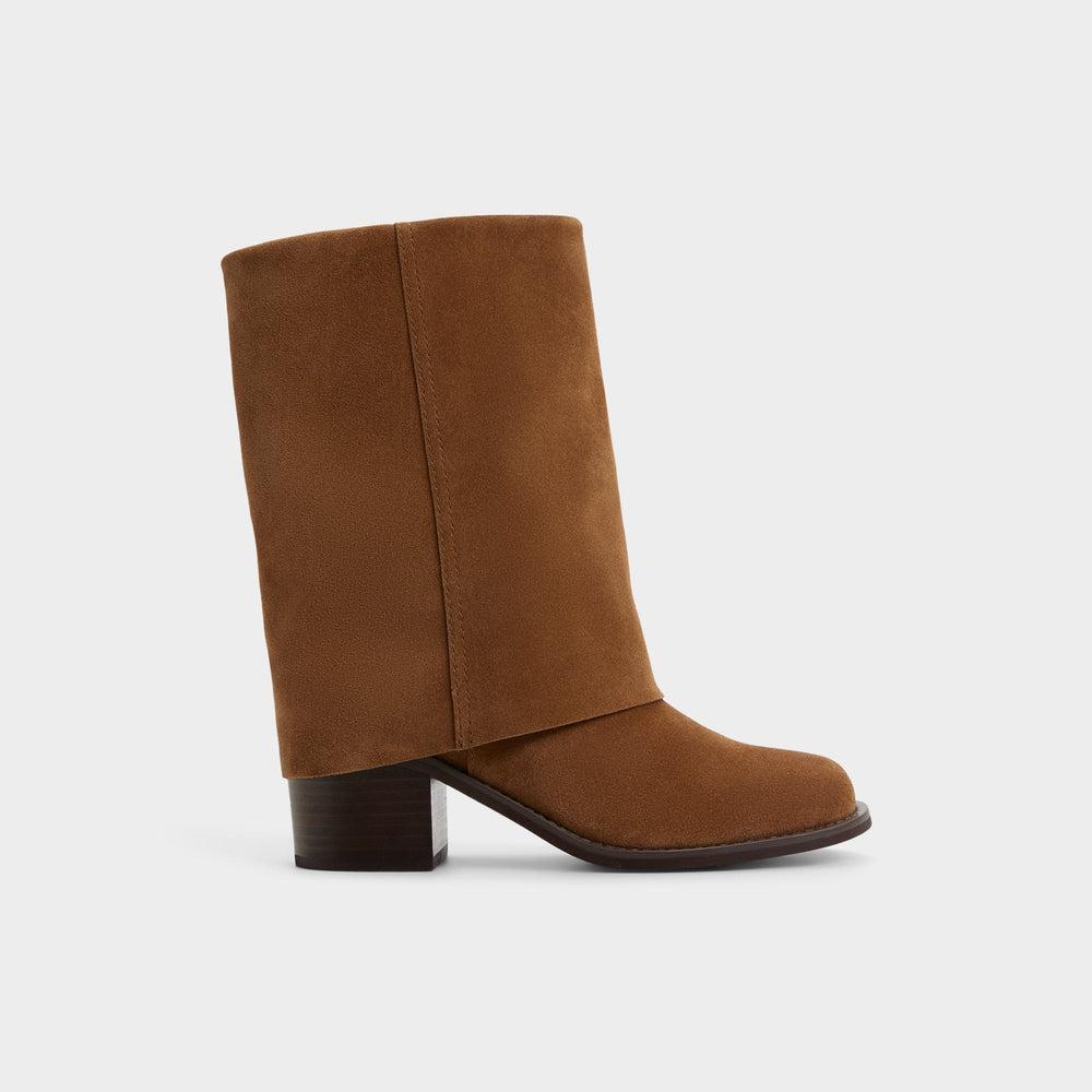 Nolya in Medium Brown - Ankle boot, Block heel