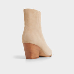 Shanah in Light Beige - Ankle boot, Block heel