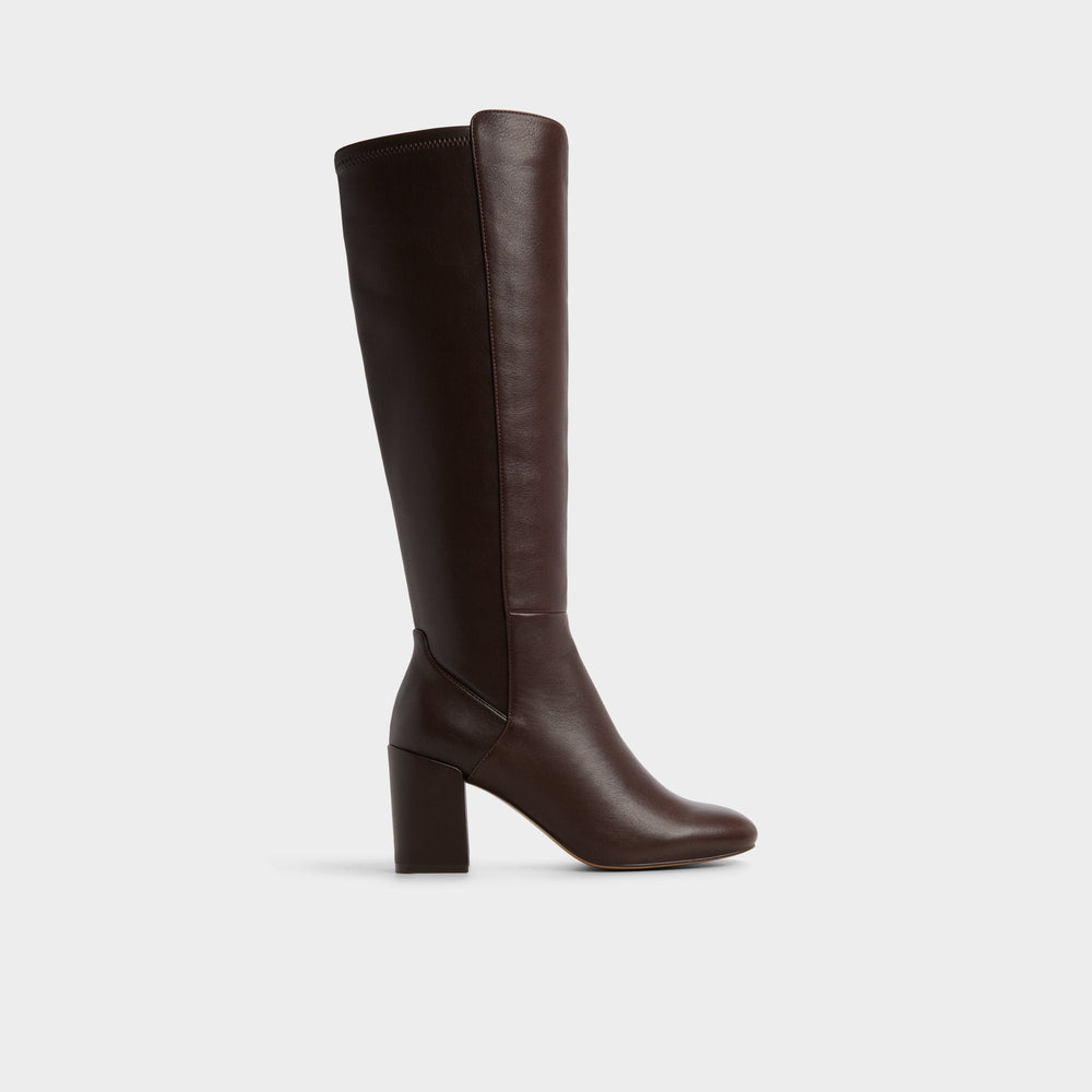 Satori Brown Overflow Women's Tall Boots - Knee-high boot, Block heel