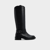 Philippa in Black - Riding boot, Block heel