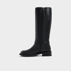 Philippa in Black - Riding boot, Block heel