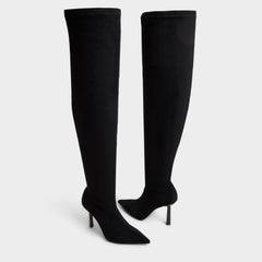 Caldan in Black - Over-the-knee boot, Stiletto heel