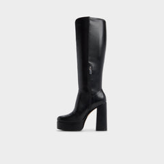 Albie in Wc Black - Knee-high boot, Platform