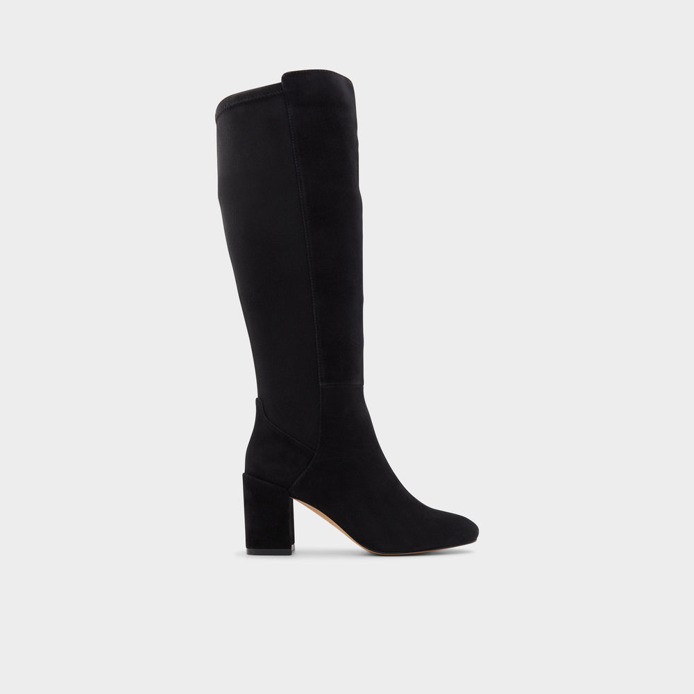 Satori in Other Black - Knee-high boot, Block heel