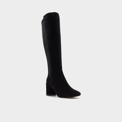 Satori in Other Black - Knee-high boot, Block heel