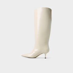 Selora-wc in Cream - Knee-high boot, Stiletto heel