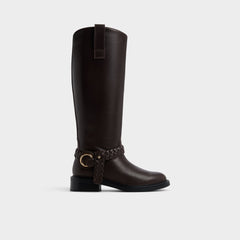 Philippa in Dark Brown - Riding boot, Block heel