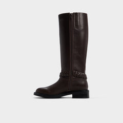 Philippa in Dark Brown - Riding boot, Block heel