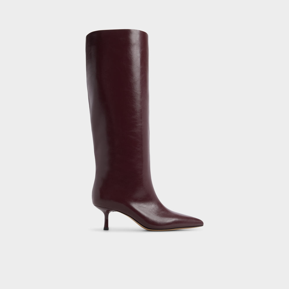 Selora in Burgundy - Knee-high boot, Stiletto heel
