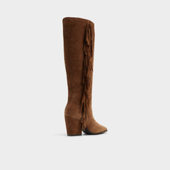 Kaelya in Dark Brown - Knee-high boot, Block heel
