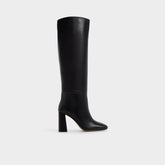 Helana in Black - Knee-high boot, Block heel
