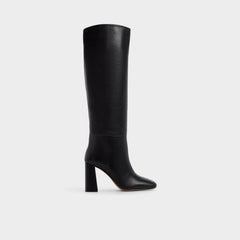 Helana in Black - Knee-high boot, Block heel