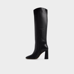 Helana in Black - Knee-high boot, Block heel