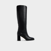 Elyze in Black - Knee-high boot, Block heel