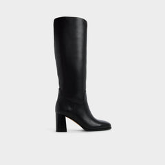 Elyze in Black - Knee-high boot, Block heel