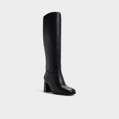 Elyze in Black - Knee-high boot, Block heel
