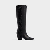 Kaelya in Black - Knee-high boot, Block heel