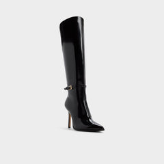 Maellie in Black - Knee-high boot, Stiletto heel
