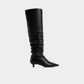 Muttsee Black Women's Tall Boots - Over-the-knee boot, Kitten heel