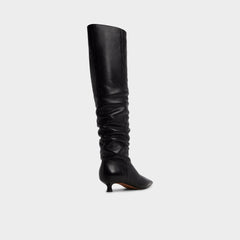 Muttsee Black Women's Tall Boots - Over-the-knee boot, Kitten heel