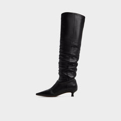 Muttsee Black Women's Tall Boots - Over-the-knee boot, Kitten heel