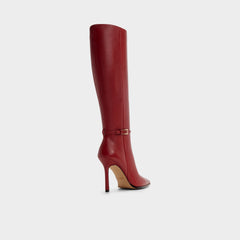 Maellie in Dark Red - Knee-high boot, Stiletto heel
