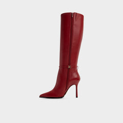 Maellie in Dark Red - Knee-high boot, Stiletto heel