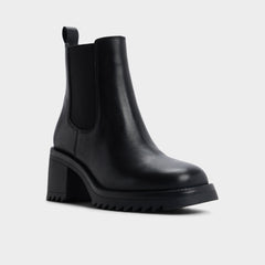 Anneliese in Black - Chelsea boot, Lug sole