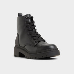 Goer Black Women's Casual boots - Combat ankle boot, Lug sole