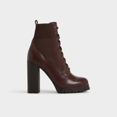 Rebellious in Other Brown - Combat ankle boot, Lug sole