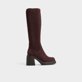 Auster in Dark Brown - Knee-high boot, Platform