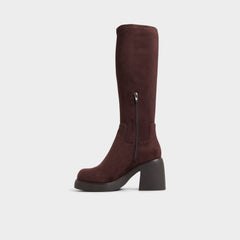 Auster in Dark Brown - Knee-high boot, Platform