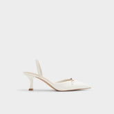 Nailah White/Bone Women's Kitten heels - Slingback heel, Kitten heel
