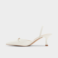 Nailah White/Bone Women's Kitten heels - Slingback heel, Kitten heel