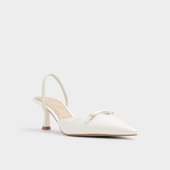 Nailah White/Bone Women's Kitten heels - Slingback heel, Kitten heel