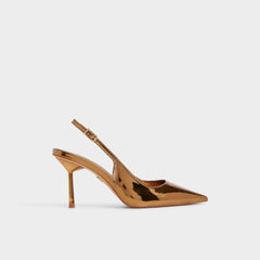 Seralina in Bronze - Slingback heel, Stiletto heel