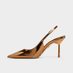 Seralina in Bronze - Slingback heel, Stiletto heel
