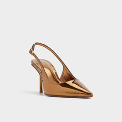 Seralina in Bronze - Slingback heel, Stiletto heel