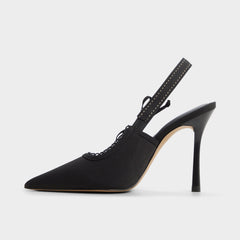 Hennie in Other Black - Slingback heel, Stiletto heel