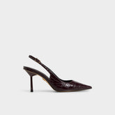 Seralina in Bordo - Slingback heel, Stiletto heel