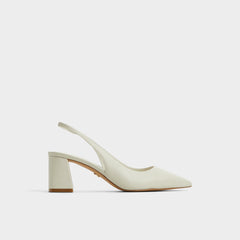 Uliana White/Bone Women's Slingbacks - Slingback heel, Block heel