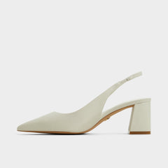 Uliana White/Bone Women's Slingbacks - Slingback heel, Block heel