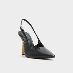 Marysa Black Women's Slingbacks - Slingback heel, Stiletto heel
