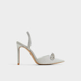 Addie Silver Women's Slingbacks - Slingback heel, Stiletto heel