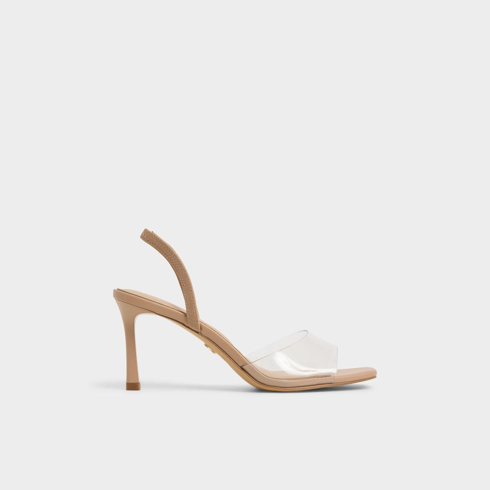 Andyana Beige Women's Strappy sandals - Slingback heeled sandal, Stiletto heel