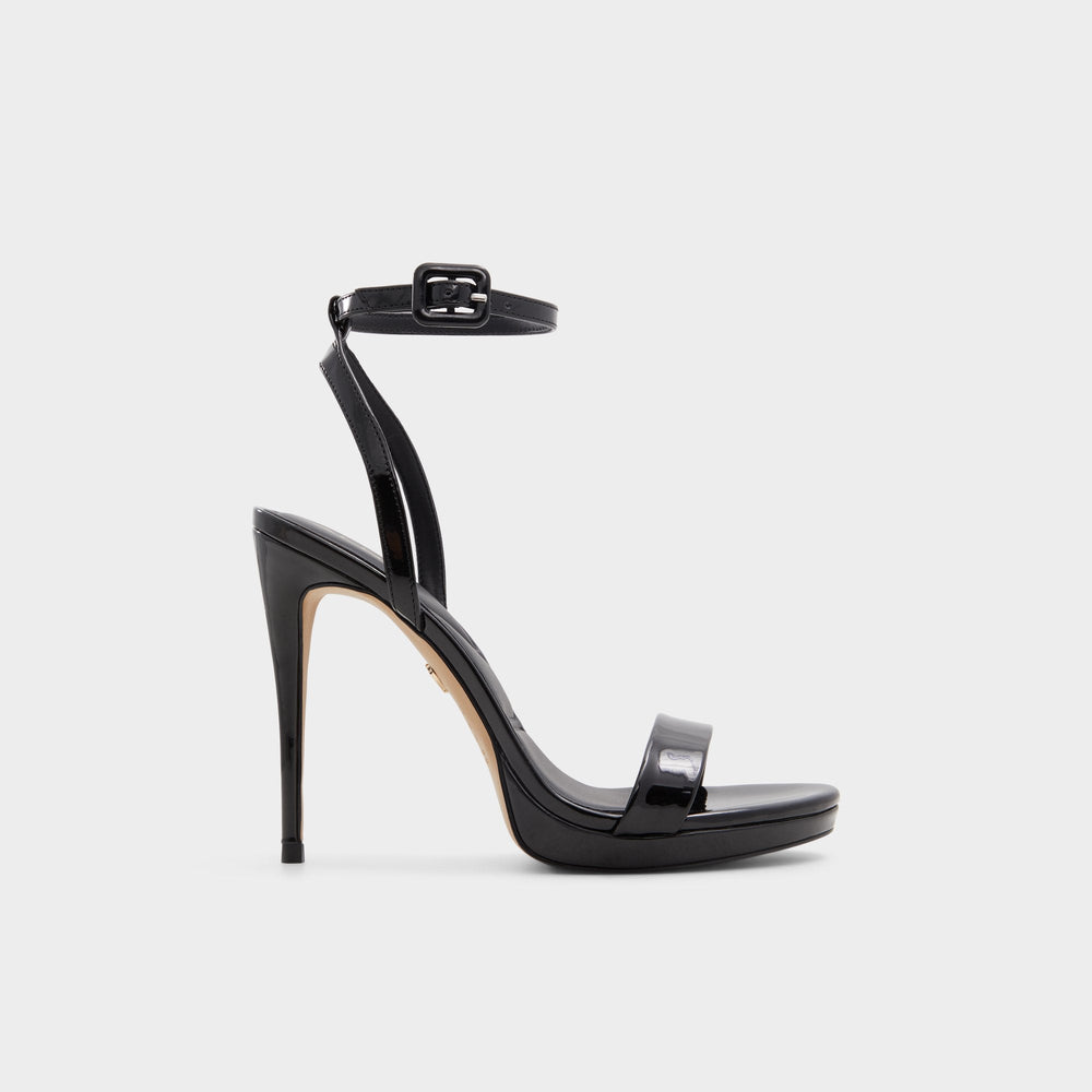 Katelina Black Women's Heeled sandals - Strappy heeled sandal, Stiletto platform