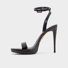 Katelina Black Women's Heeled sandals - Strappy heeled sandal, Stiletto platform