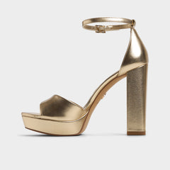 Enaegyn 2.0 in Gold - Strappy heeled sandal, Platform