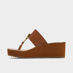 Penelopy Medium Brown Women's Platform sandals - Wedge sandal, Wedge heel