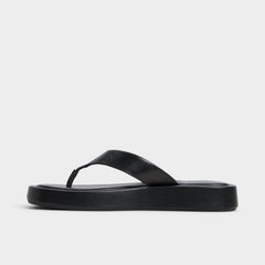 Grettle Black Women's Flats - Flip flop, Flatform